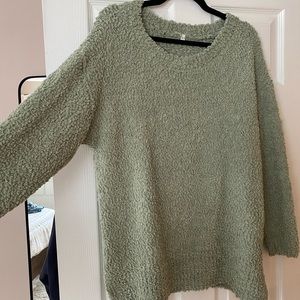 Sage green fuzzy soft sweater